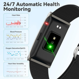 Smart Bracelet for Men Women, Health Activity Fitness Trackers, 24H Sleep Tracker, 24/7 Continuous Heart Rate/Blood Pressure/HRV/Stress Monitor, 170+ Sports Modes Smart Wristband